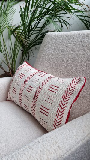 Housse de coussin en Bogolan, toile de coton tissée et filée à la main au Mali